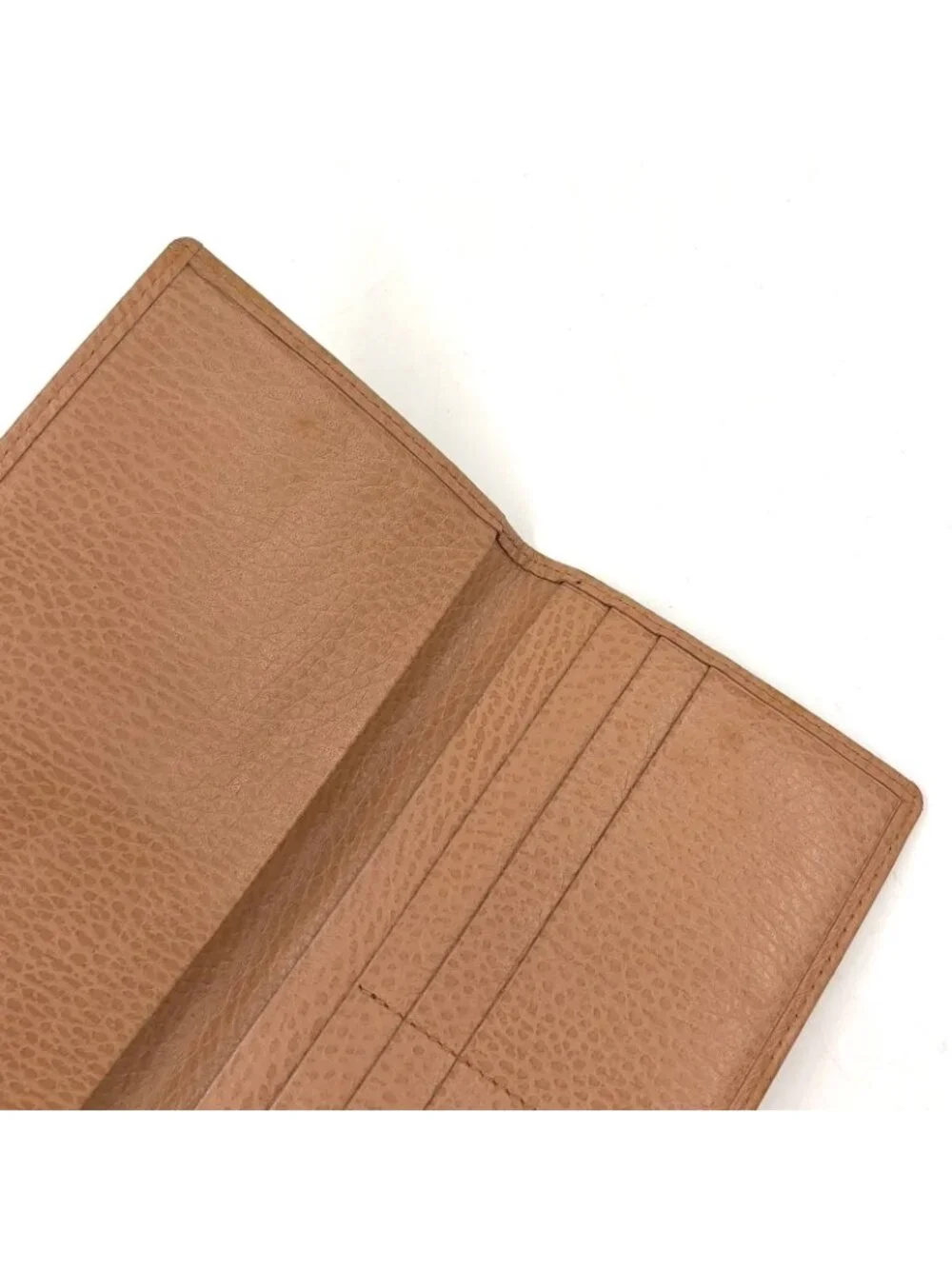 Dior Honeycomb Pattern Billfold Leather Beige Light Brown Wallet